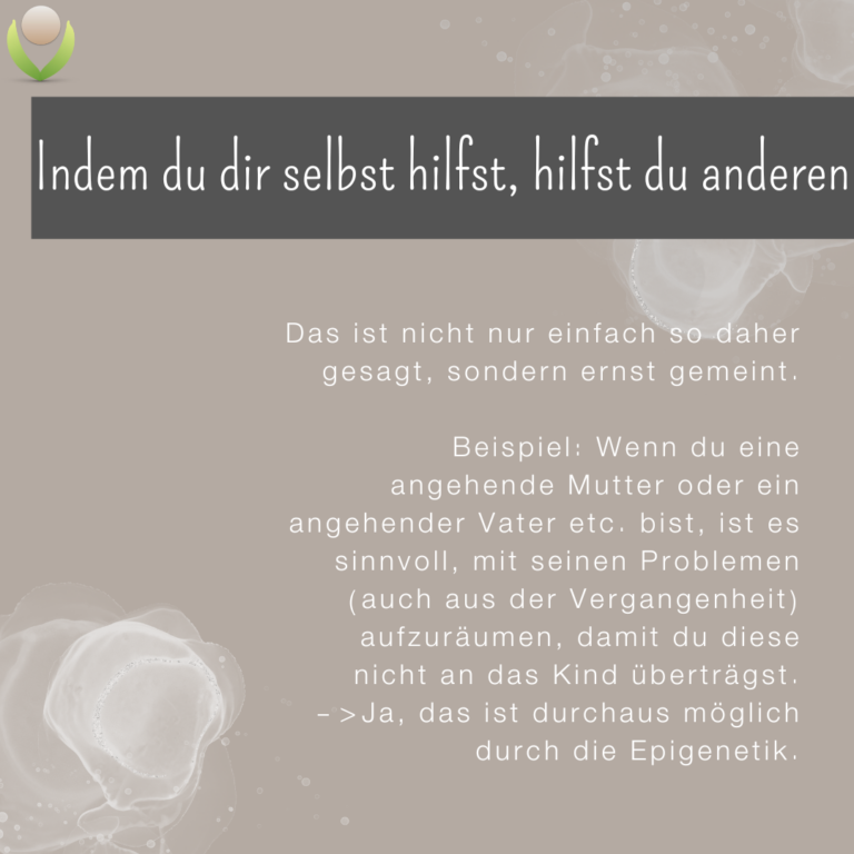 Indem du dir selbst hilfst, hilfst du anderen Text