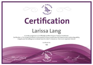 Simpson Protokoll Certified Practitioner Zertifikat