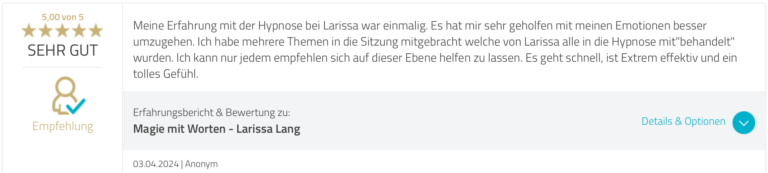 Foto der Rezension von Anonym bei Proven Expert