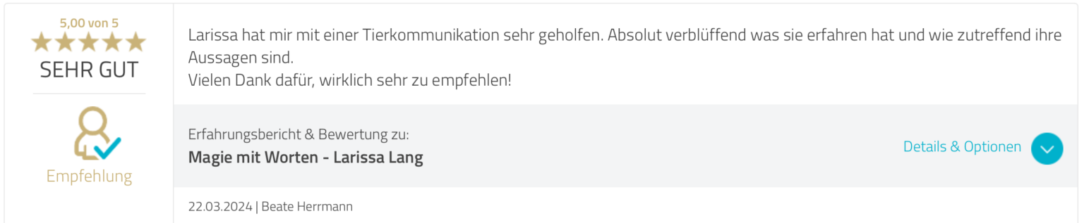 Foto der Rezension von Beate Herrmann bei Proven Expert