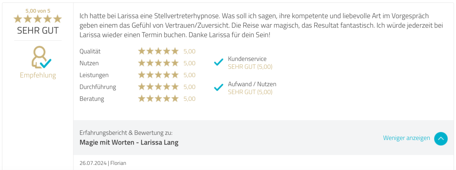 Foto der Rezension von Florian bei Proven Expert