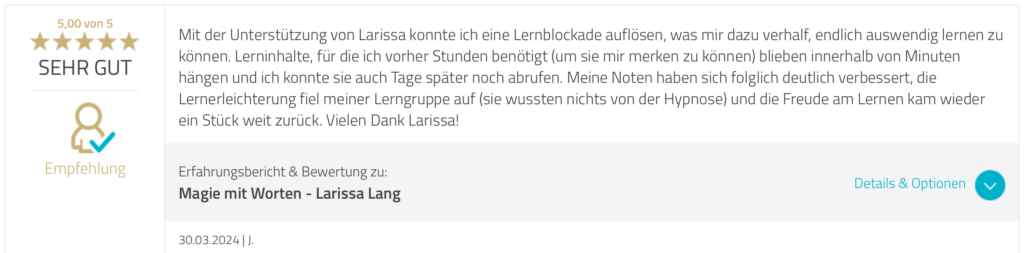 Foto der Rezension von J. bei Proven Expert