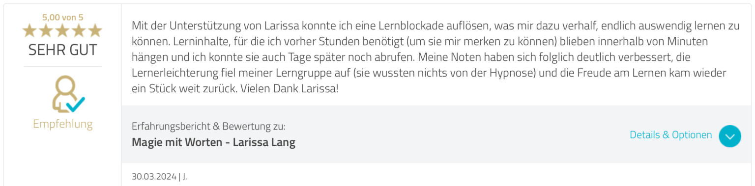 Foto der Rezension von J. bei Proven Expert