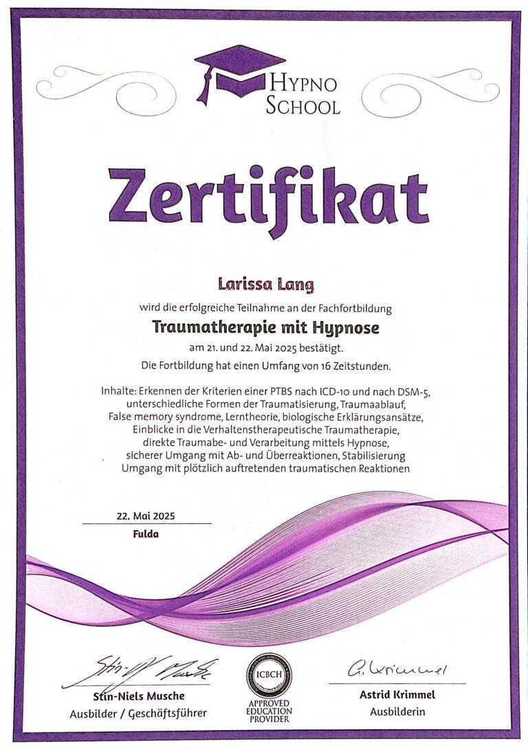 Traumatherapie Zertifikat